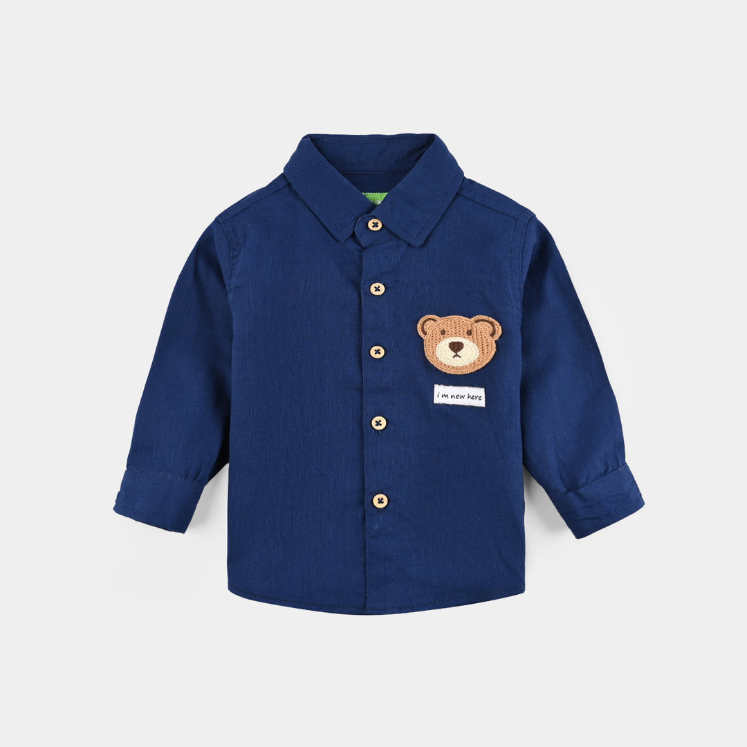 Infant Boys Cotton Suit-Im New Here-BLUE