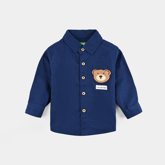 Infant Boys Cotton Suit-Im New Here-BLUE