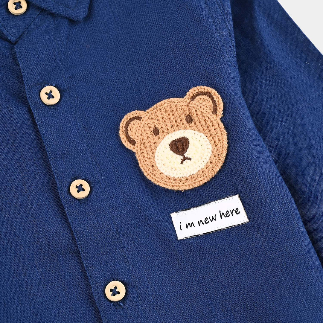 Infant Boys Cotton Suit-Im New Here-BLUE