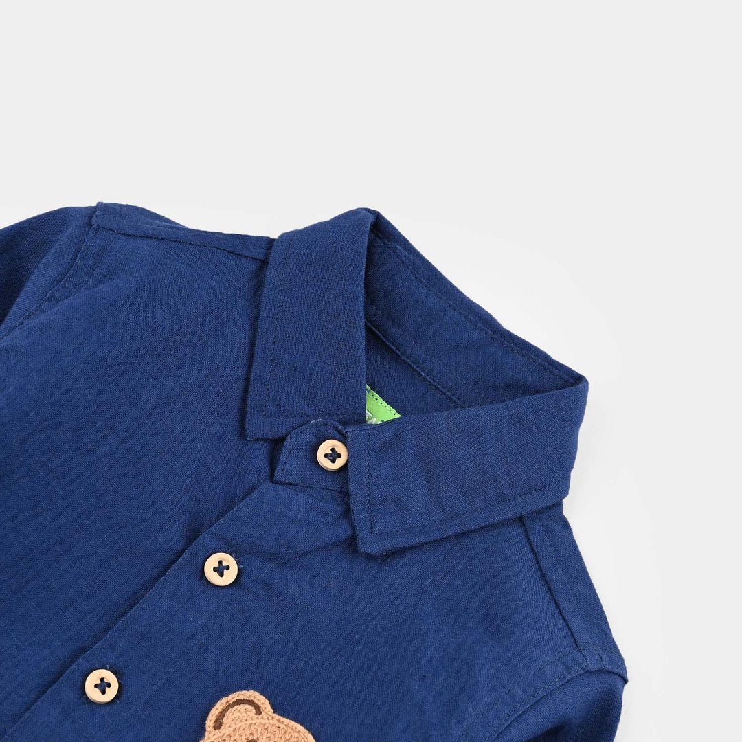 Infant Boys Cotton Suit-Im New Here-BLUE
