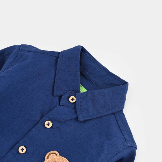 Infant Boys Cotton Suit-Im New Here-BLUE