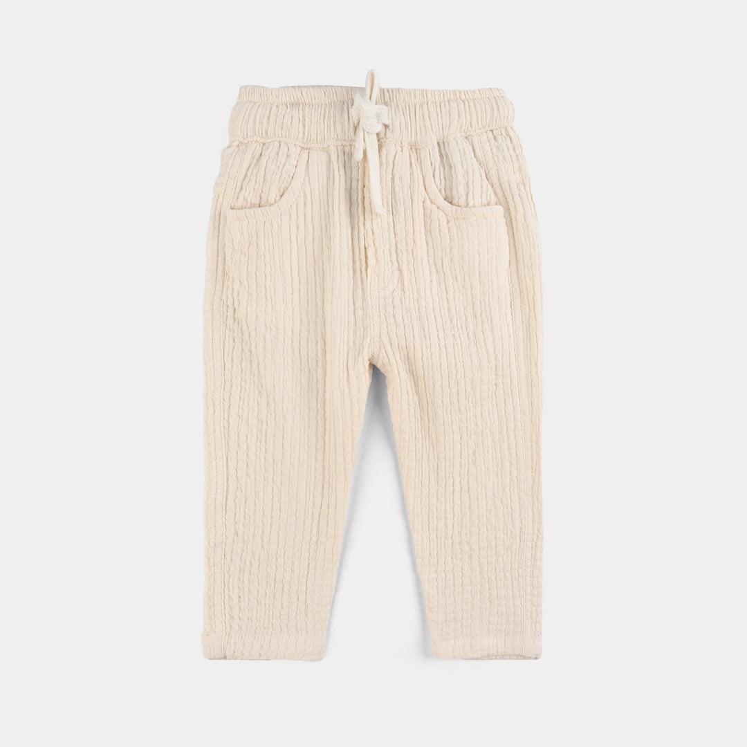 Infant Boys Poly Crinkle Suit-Little Friends-Off White