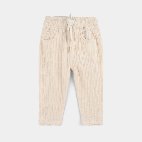 Infant Boys Poly Crinkle Suit-Little Friends-Off White