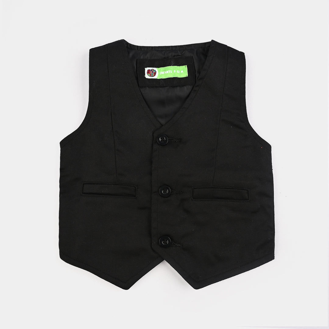 Infant Boys Cotton Twill 3PC Suit-Tiny Tux-BLACK