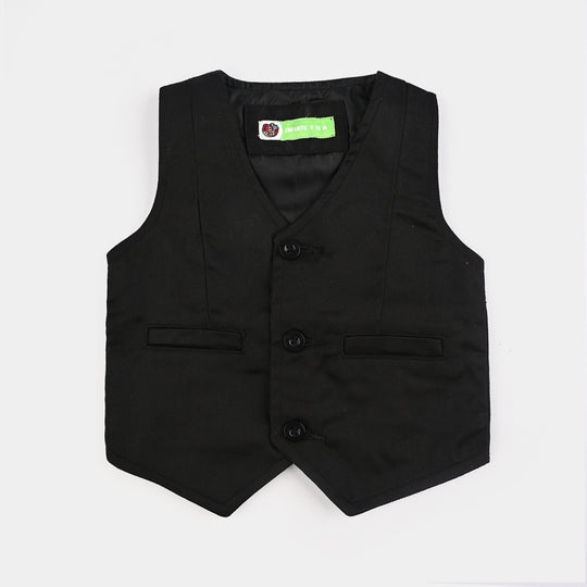 Infant Boys Cotton Twill 3PC Suit-Tiny Tux-BLACK