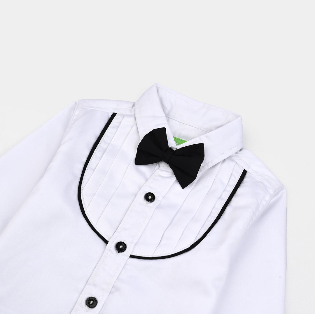 Infant Boys Cotton Twill Suit-Tiny Chic-BLACK