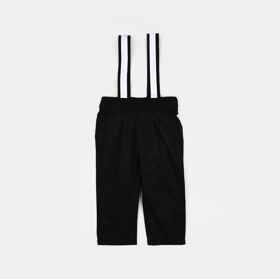 Infant Boys Cotton Twill Suit-Tiny Chic-BLACK