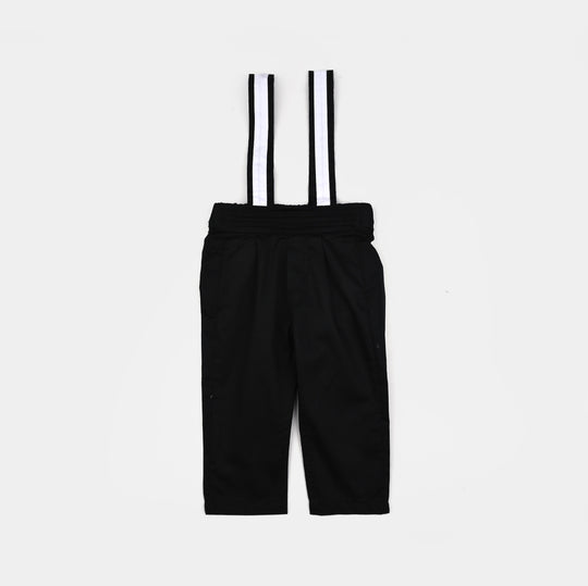 Infant Boys Cotton Twill Suit-Tiny Chic-BLACK