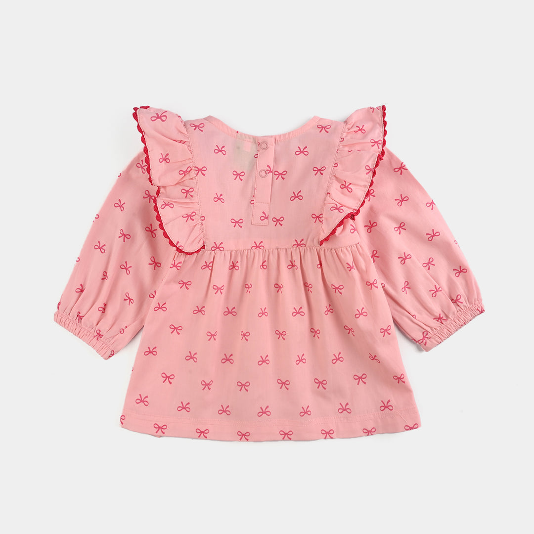 Infant Girls Cotton 2 Pc Suit-Knot IT-Light Pink