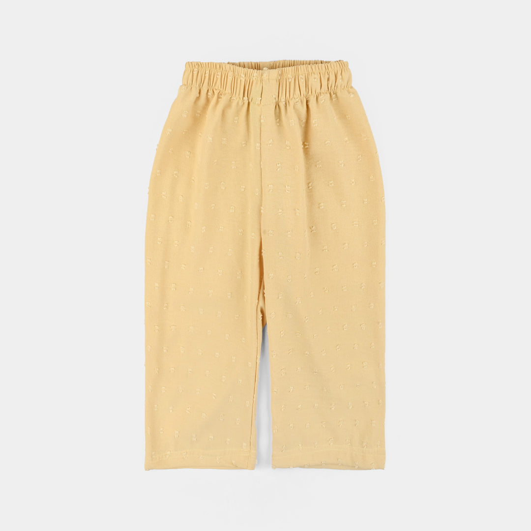 Infant Girls Cotton Jacquard 2 Pc Suit-Bloom Hues-Yellow