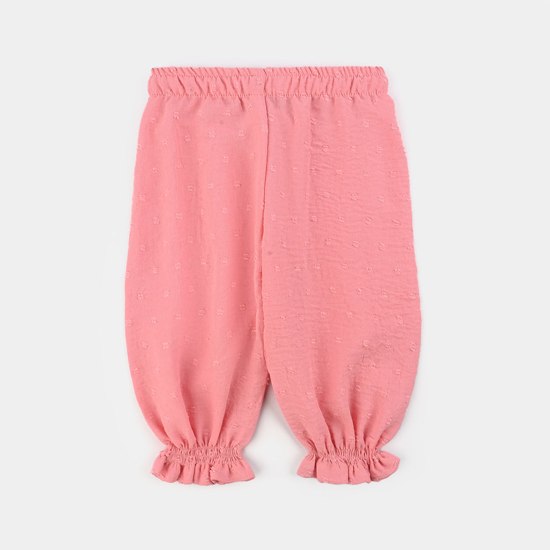 Infant Girls Cotton Jacquard 2 Pc Suit-Pink Dusk-Light Pink
