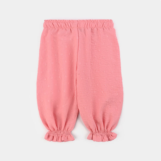 Infant Girls Cotton Jacquard 2 Pc Suit-Pink Dusk-Light Pink