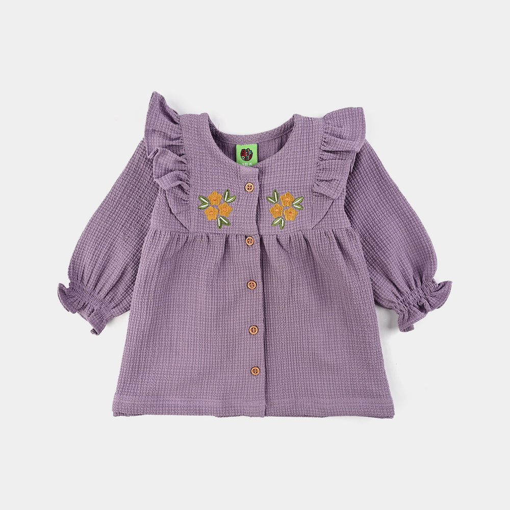 Infant Girls Seersucker 2 Pc Suit-Soft petal-Purple