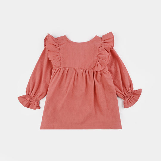 Infant Girls Chiffon 2 Pc Suit-Butter Gold-PINK