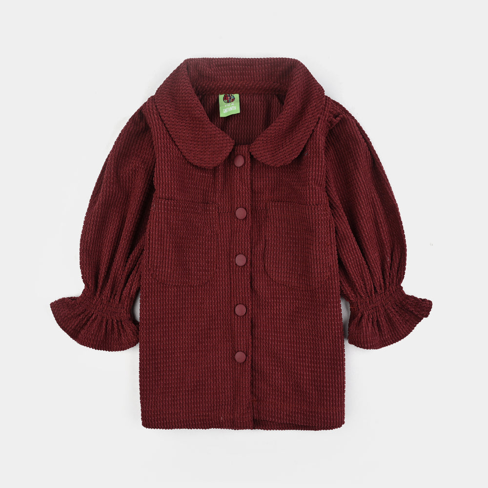 Infant Girls Corduroy 2 Pc Suit-Mini Chic-MAROON