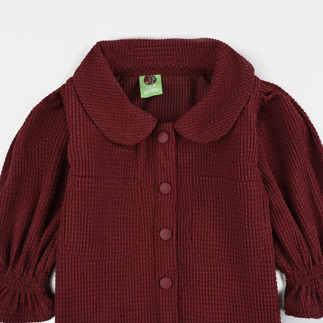 Infant Girls Corduroy 2 Pc Suit-Mini Chic-MAROON