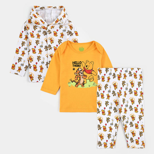 Infant Unisex Cotton Interlock 3 Piece Suit Boys-Yell.White