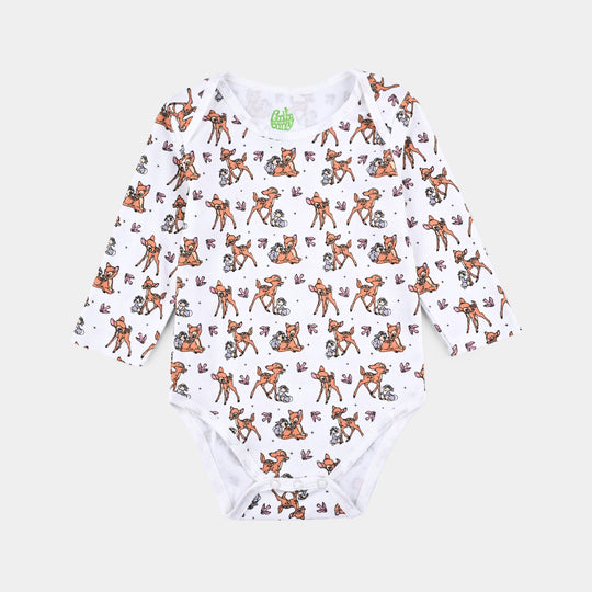 Infant Girls Cotton Interlock Bambi Basic Romper F/S Pack OF 3 - Pink.White