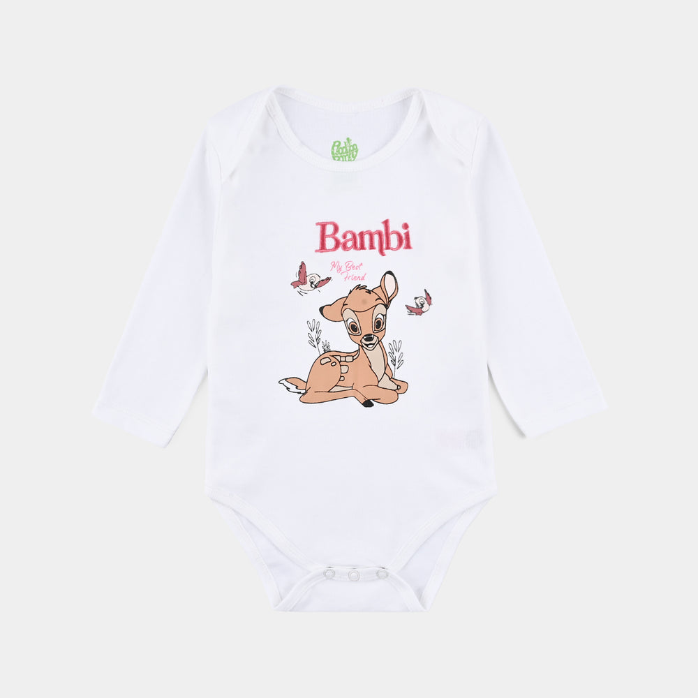 Infant Girls Cotton Interlock Bambi 3 Piece Suit - Pink/White