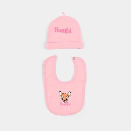 Infant Girls Cotton Interlock Bambi 4 Piece Set - Pink