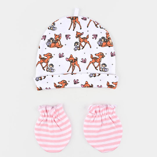 Infant Girls Cotton Interlock Bambi 4 Piece Set- WHITE
