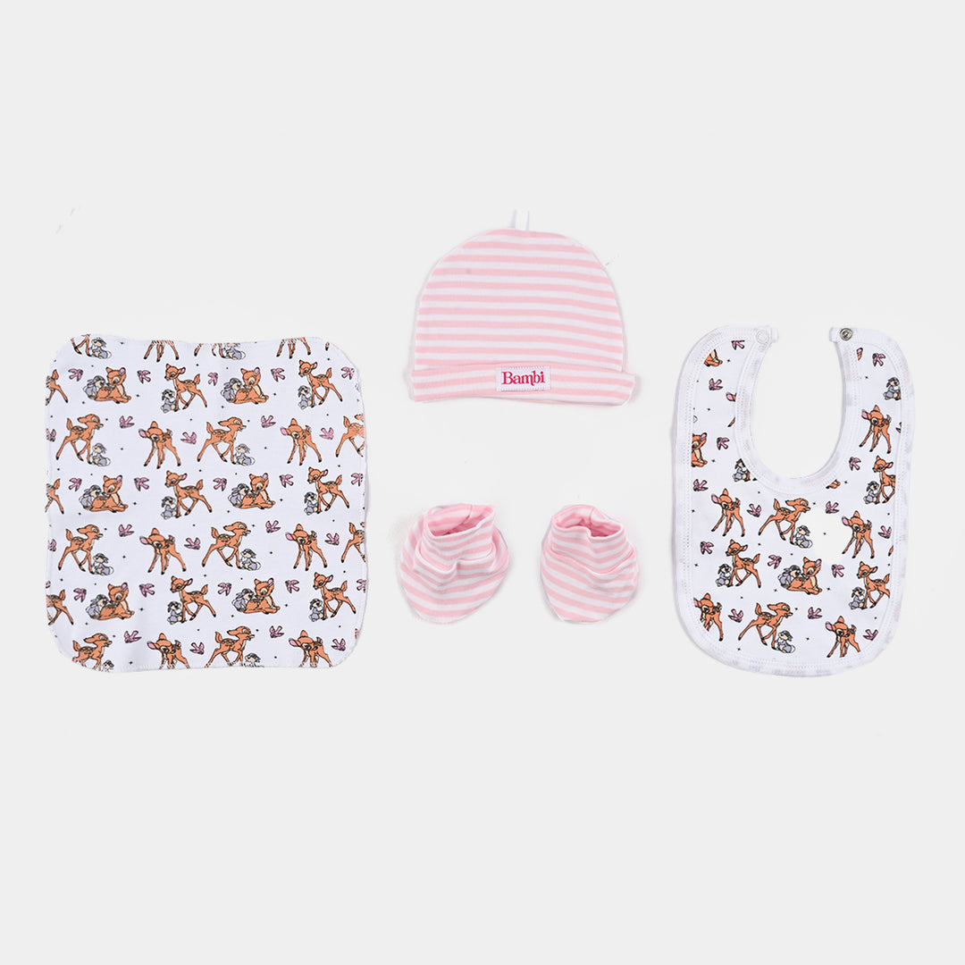 Infant Girls Cotton Interlock Bambi 6 Piece Set-White
