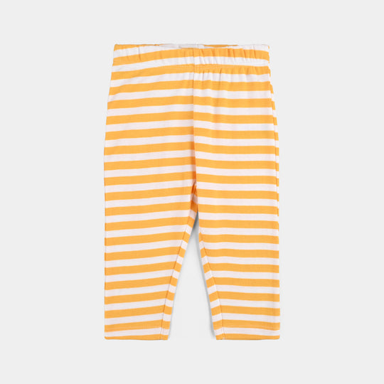 Infant Boys Cotton Interlock Pyjama + Tee F/S-White/Yellow Stripe