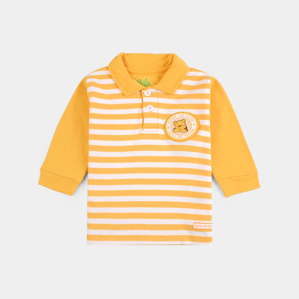Infant Boys Cotton Interlock Pant + Tee F/S-Yellow