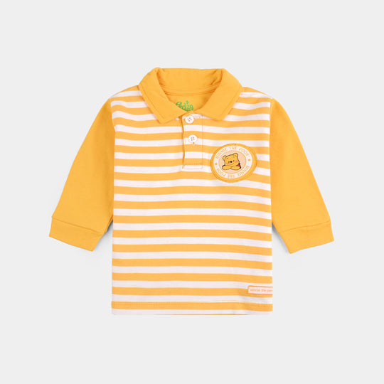 Infant Boys Cotton Interlock Pant + Tee F/S-Yellow