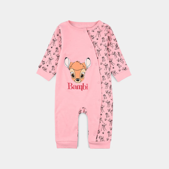 Infant Girls Cotton Interlock Romper F/S Bambi- Pink