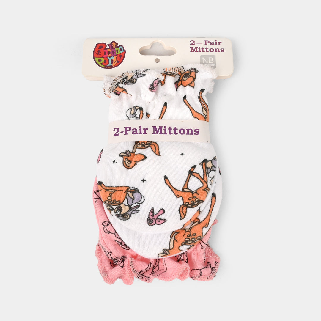 Baby Girl Mittens – 2 Pairs (Newborn)