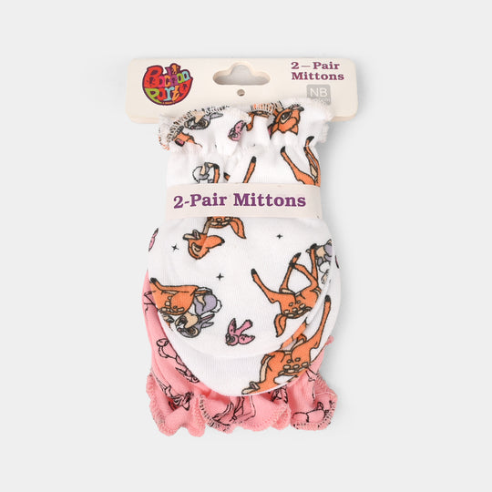 Baby Girl Mittens – 2 Pairs (Newborn)