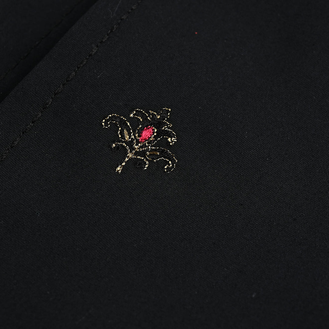 Infant Boys Cotton Poplin Waistcoat EMB - BLACK