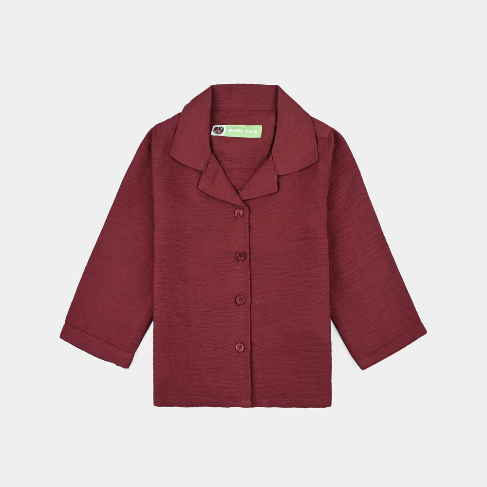 Infant Girls Viscose Nightwear -Basic-Red