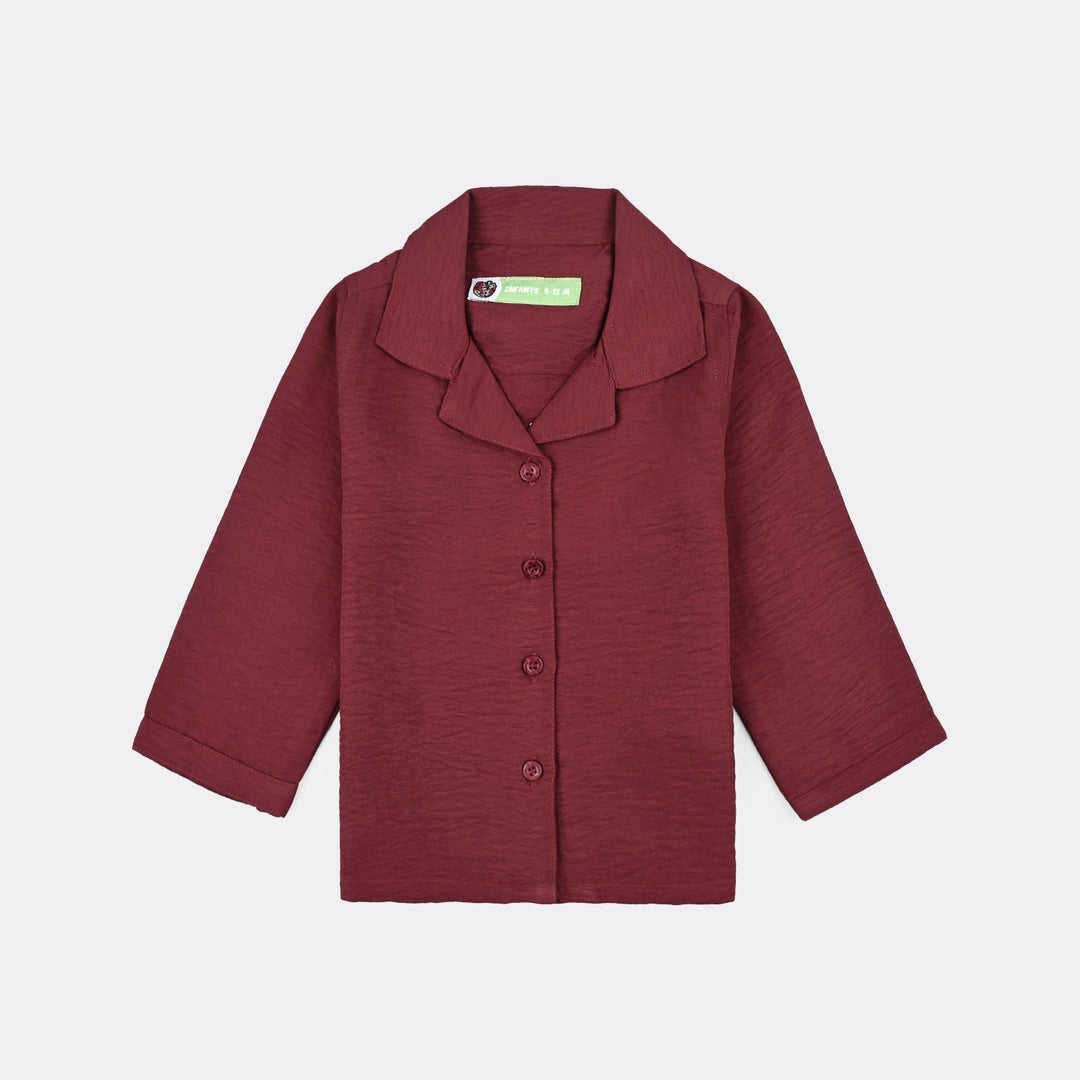 Infant Girls Viscose Nightwear -Basic-Red