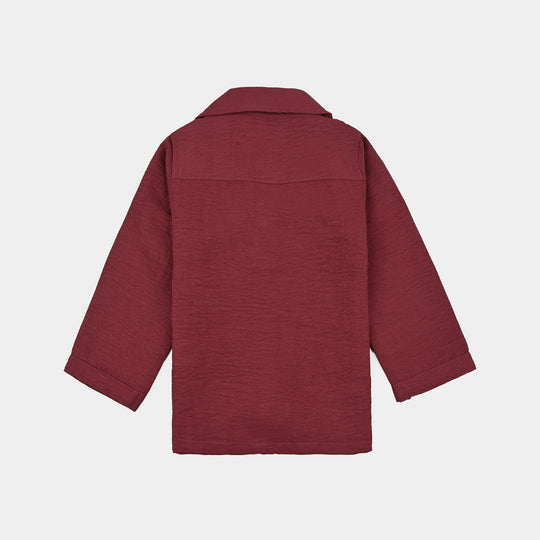Infant Girls Viscose Nightwear -Basic-Red