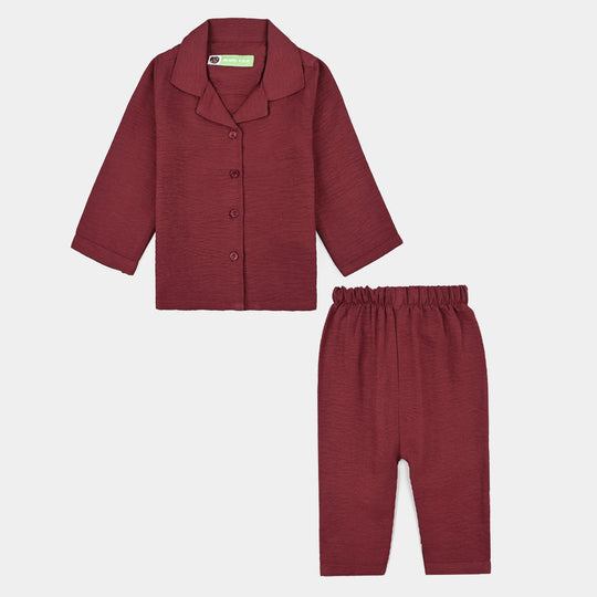 Infant Girls Viscose Nightwear -Basic-Red