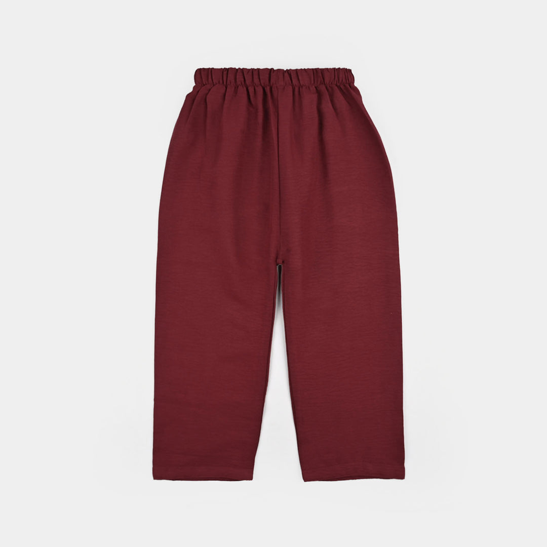 Girls Viscose Woven Nightwear-Basic-Red