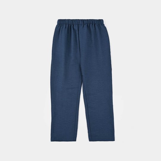 Girls Viscose Woven Nightwear -Basic-BLUE