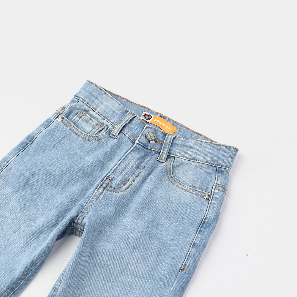 Girls Denim rigid Basic Pant-LIGHT BLUE