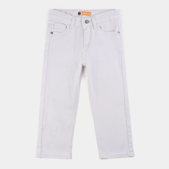Boys Denim rigid Basic Pant-White