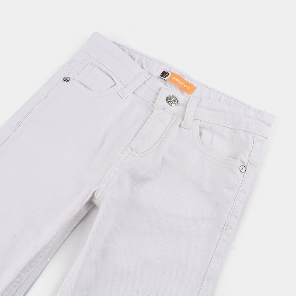 Boys Denim rigid Basic Pant-White