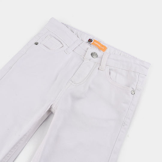 Boys Denim rigid Basic Pant-White