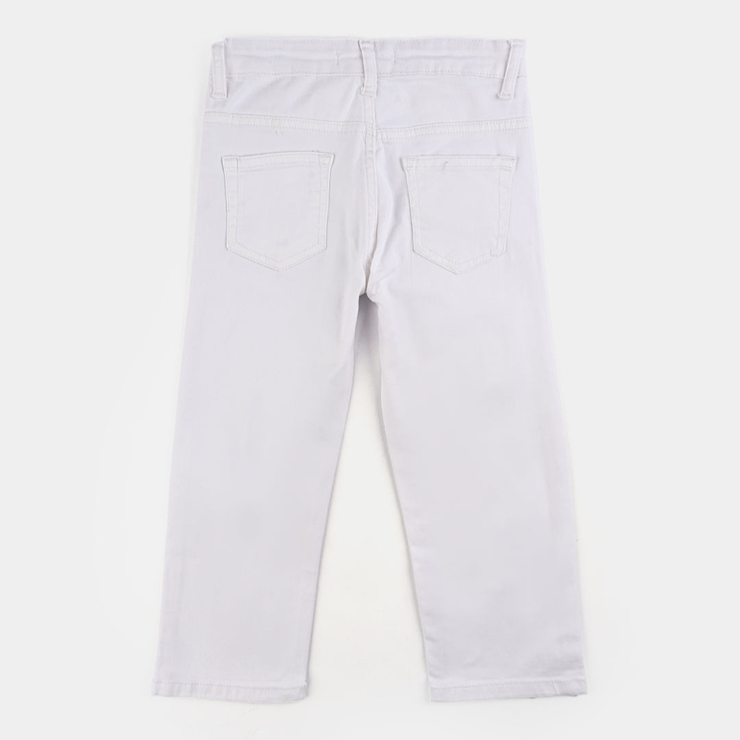 Boys Denim rigid Basic Pant-White