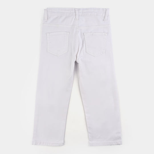 Boys Denim rigid Basic Pant-White