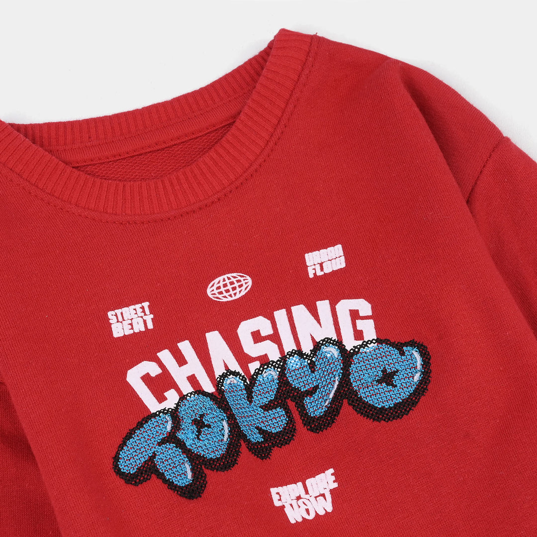 Infant Boys Cotton Terry Sweatshirt Tokyo-Salsa