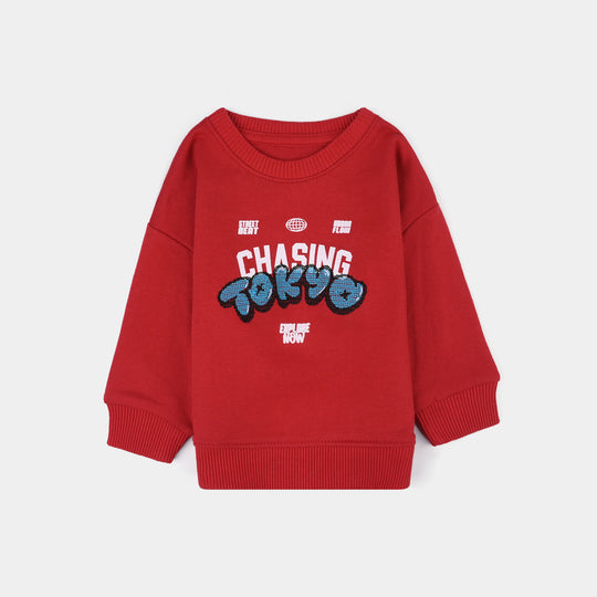 Infant Boys Cotton Terry Sweatshirt Tokyo-Salsa