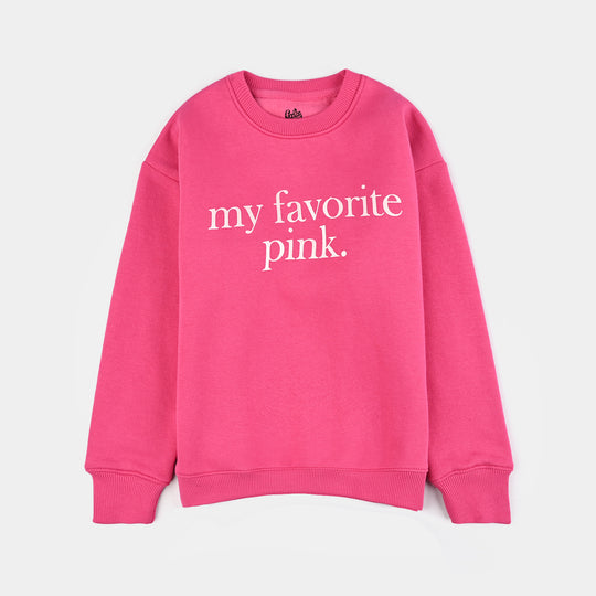 Girls Fleece Sweatshirt Favorite-Pink
