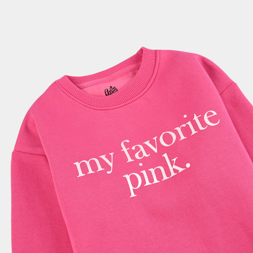 Girls Fleece Sweatshirt Favorite-Pink
