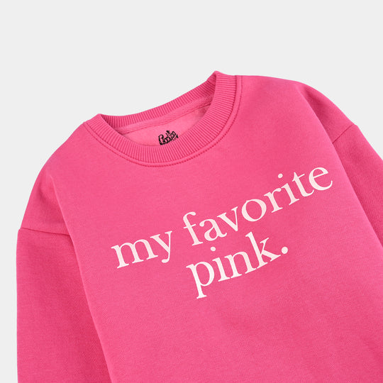Girls Fleece Sweatshirt Favorite-Pink